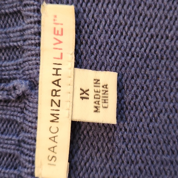 Isaac Mizzrah LiVE Blue V-Neck Women's Sweater Size 1x - Picture 3 of 7